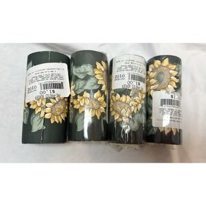 VTG 90s Y2K Sunflower Wallpaper Border Lot Of 4 Hunter Green Cottagecore